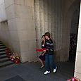 Jessica and Thomas lay the wreath at Menin Gate