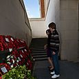 Jessica and Thomas lay the wreath at Menin Gate