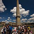 At the base of Cleopatra's Needle