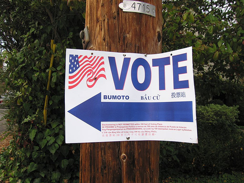 US vote sign